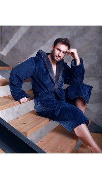 Халат мужской gray with blue Romance Style 