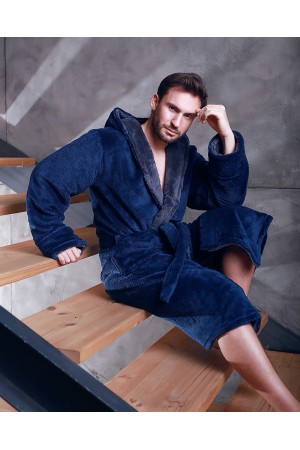 Халат мужской gray with blue Romance Style 