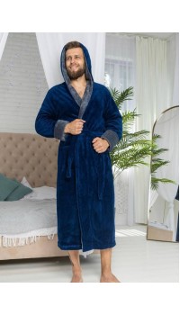 Халат мужской dark blue with gray Romance Style 