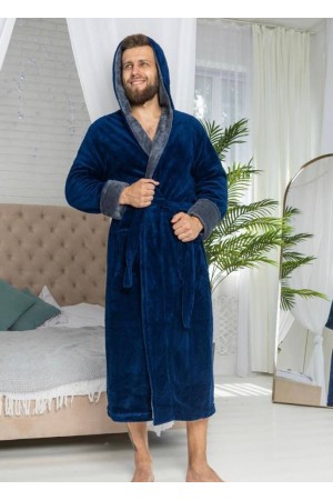 Халат мужской dark blue with gray Romance Style 