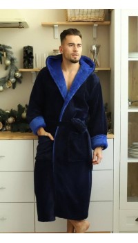 Халат Мужской dark blue with blue Romance Style 