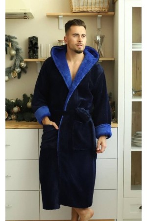 Халат Мужской dark blue with blue Romance Style 